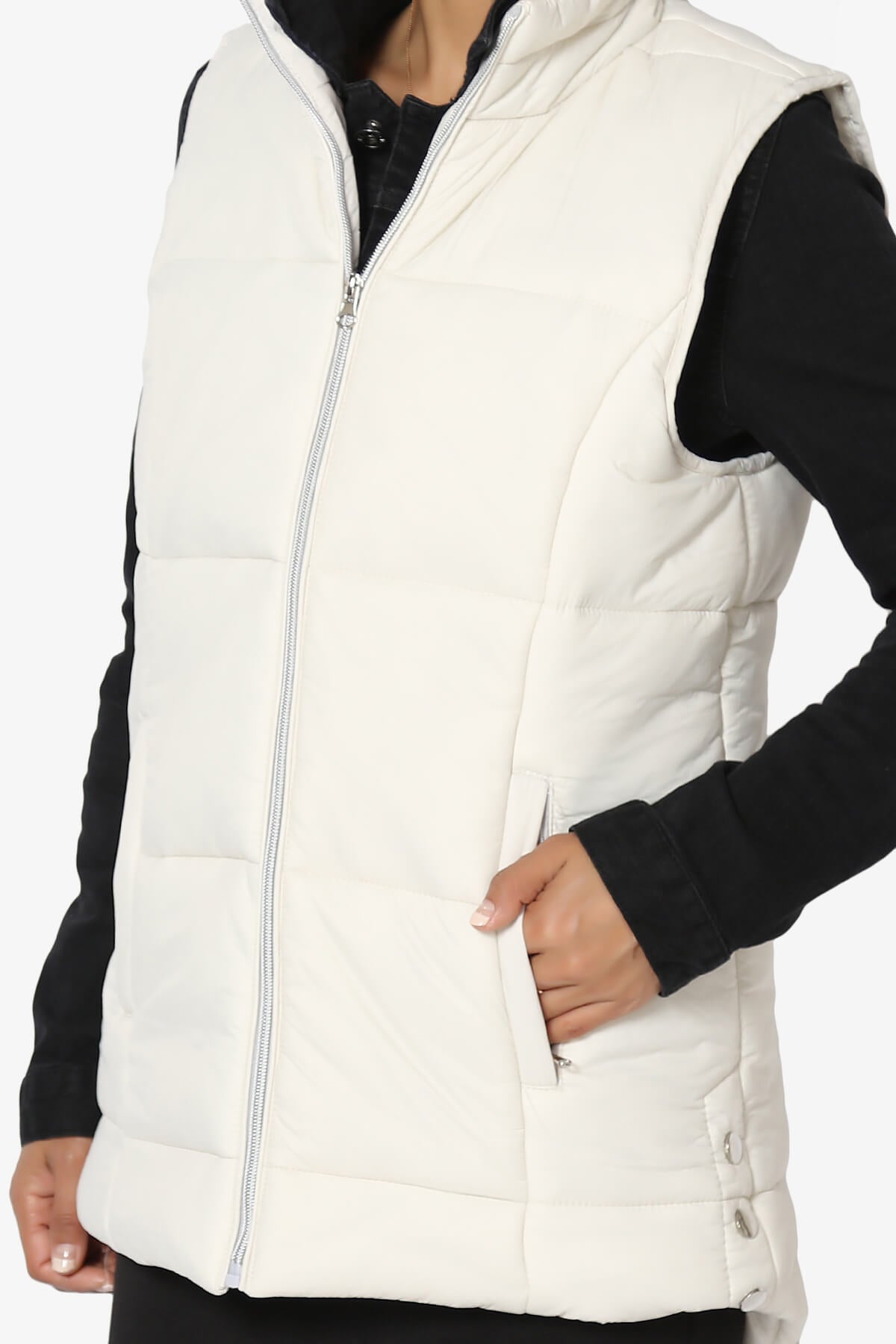Anders Quilted Padded Vest Gilet BONE_5