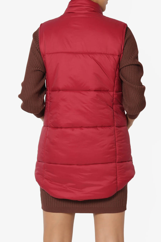 Anders Quilted Padded Vest Gilet DARK RED_2