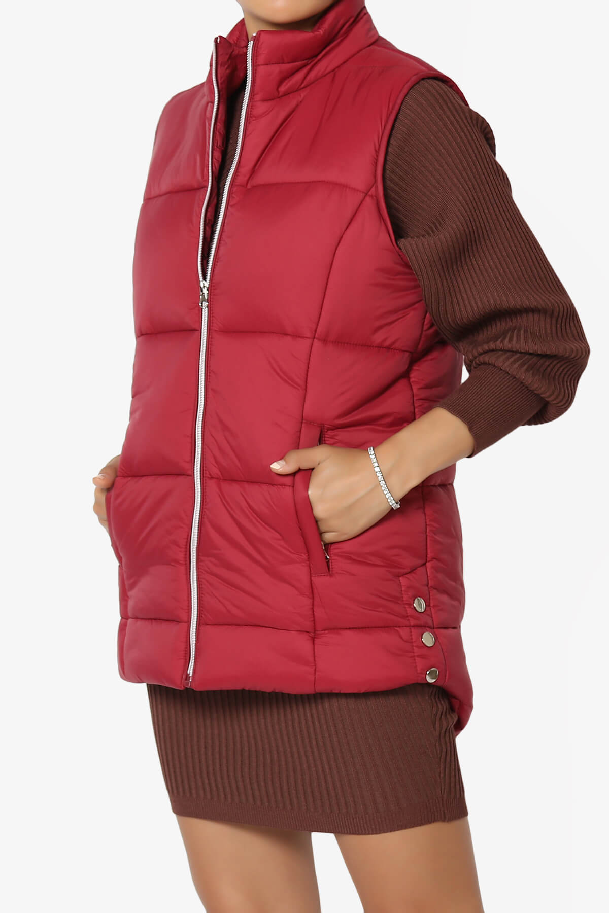 Load image into Gallery viewer, Anders Quilted Padded Vest Gilet DARK RED_3
