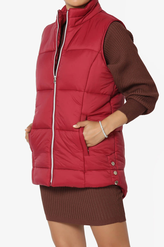 Anders Quilted Padded Vest Gilet DARK RED_3