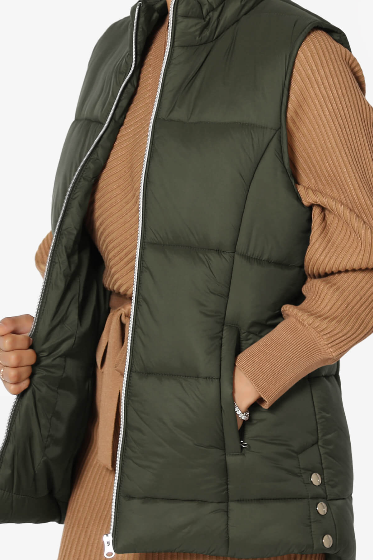 Anders Quilted Padded Vest Gilet PLUS OLIVE_5