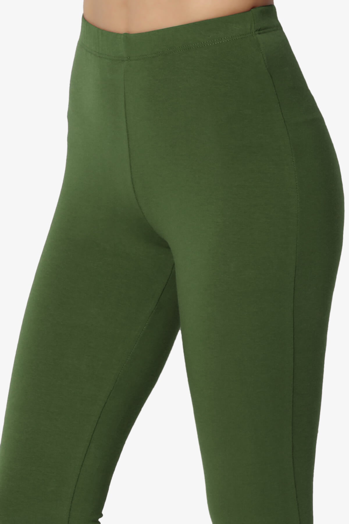 Load image into Gallery viewer, Ansley Luxe Cotton Capri Leggings ARMY GREEN_5
