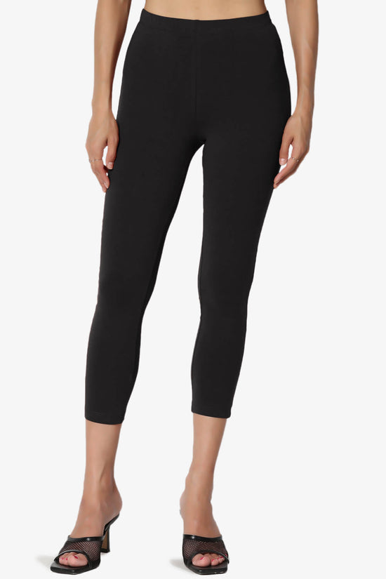 Load image into Gallery viewer, Ansley Luxe Cotton Capri Leggings BLACK_1
