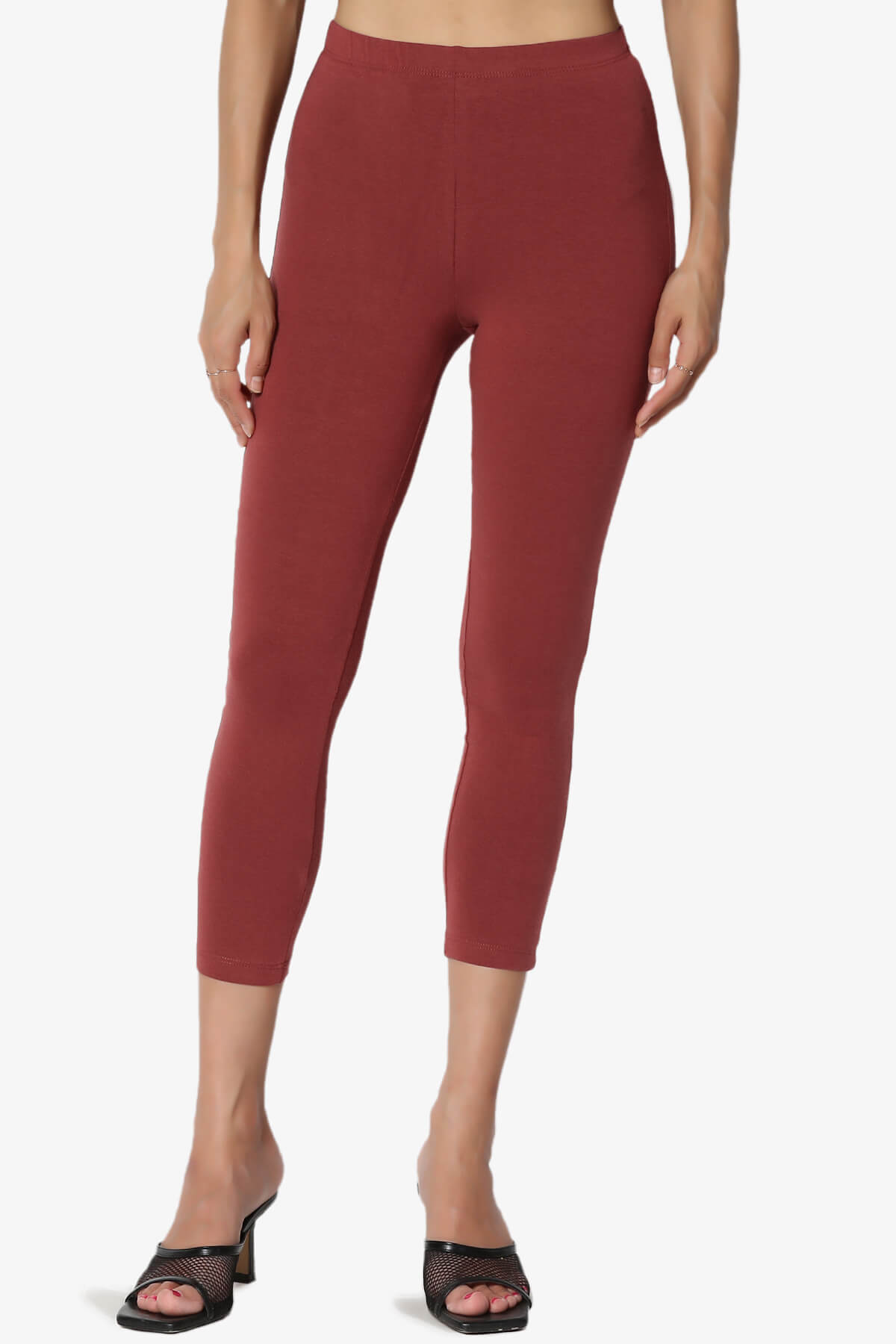 Ansley Luxe Cotton Capri Leggings BRICK_1