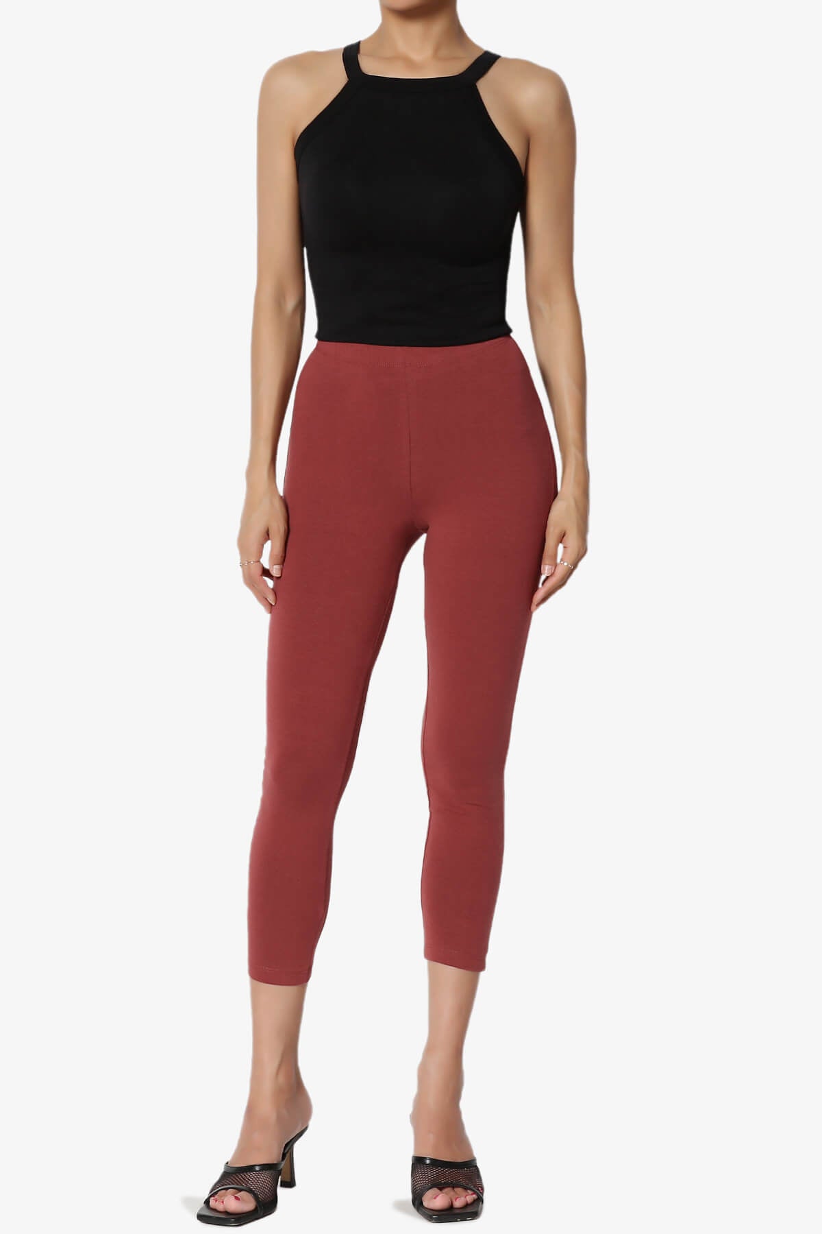 Load image into Gallery viewer, Ansley Luxe Cotton Capri Leggings BRICK_6
