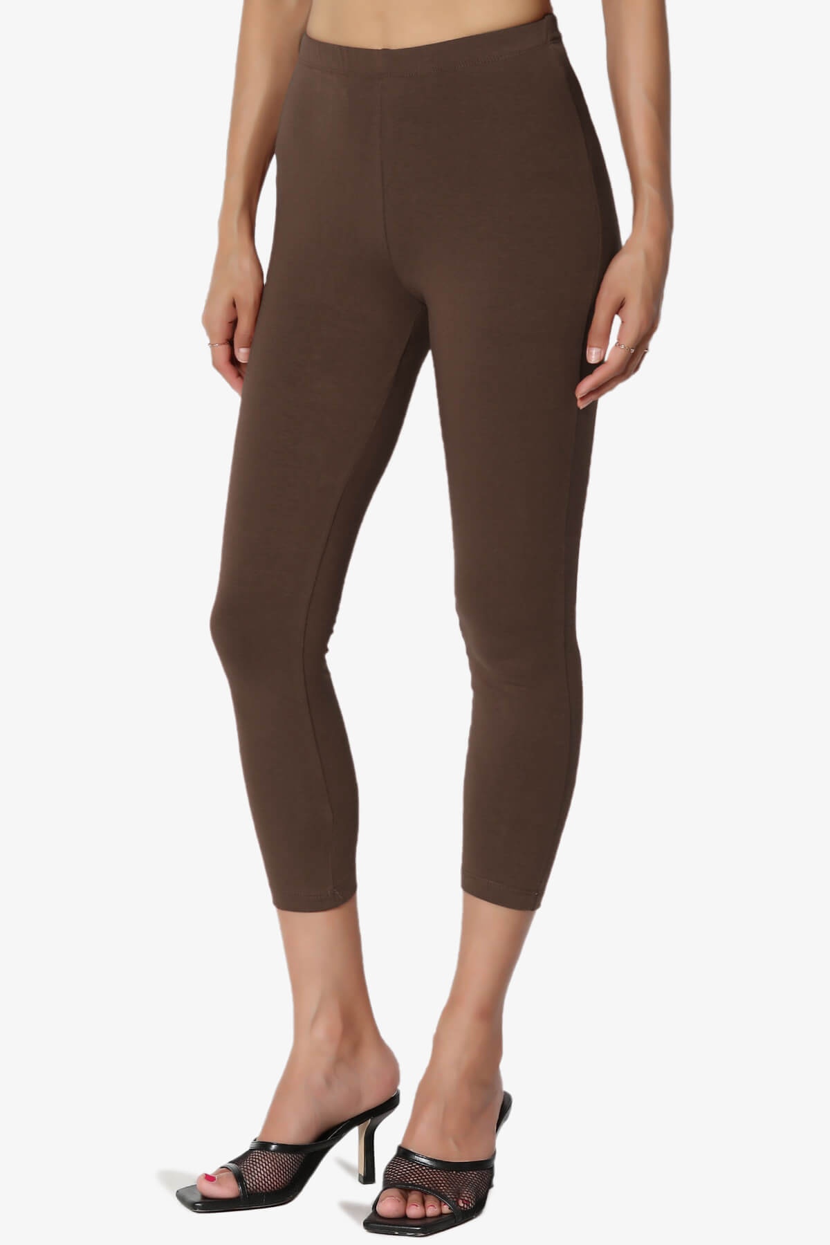 Load image into Gallery viewer, Ansley Luxe Cotton Capri Leggings BROWN_3
