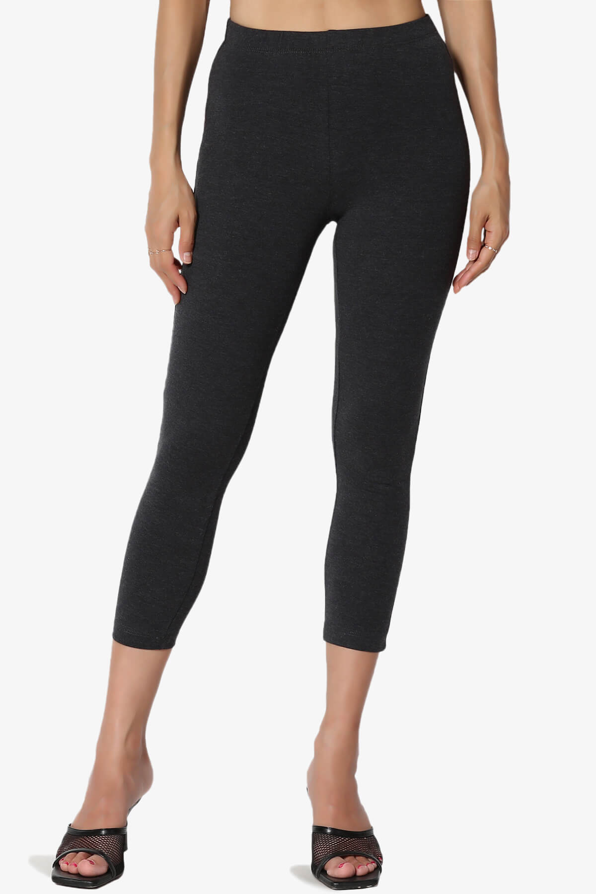 Load image into Gallery viewer, Ansley Luxe Cotton Capri Leggings CHARCOAL_1
