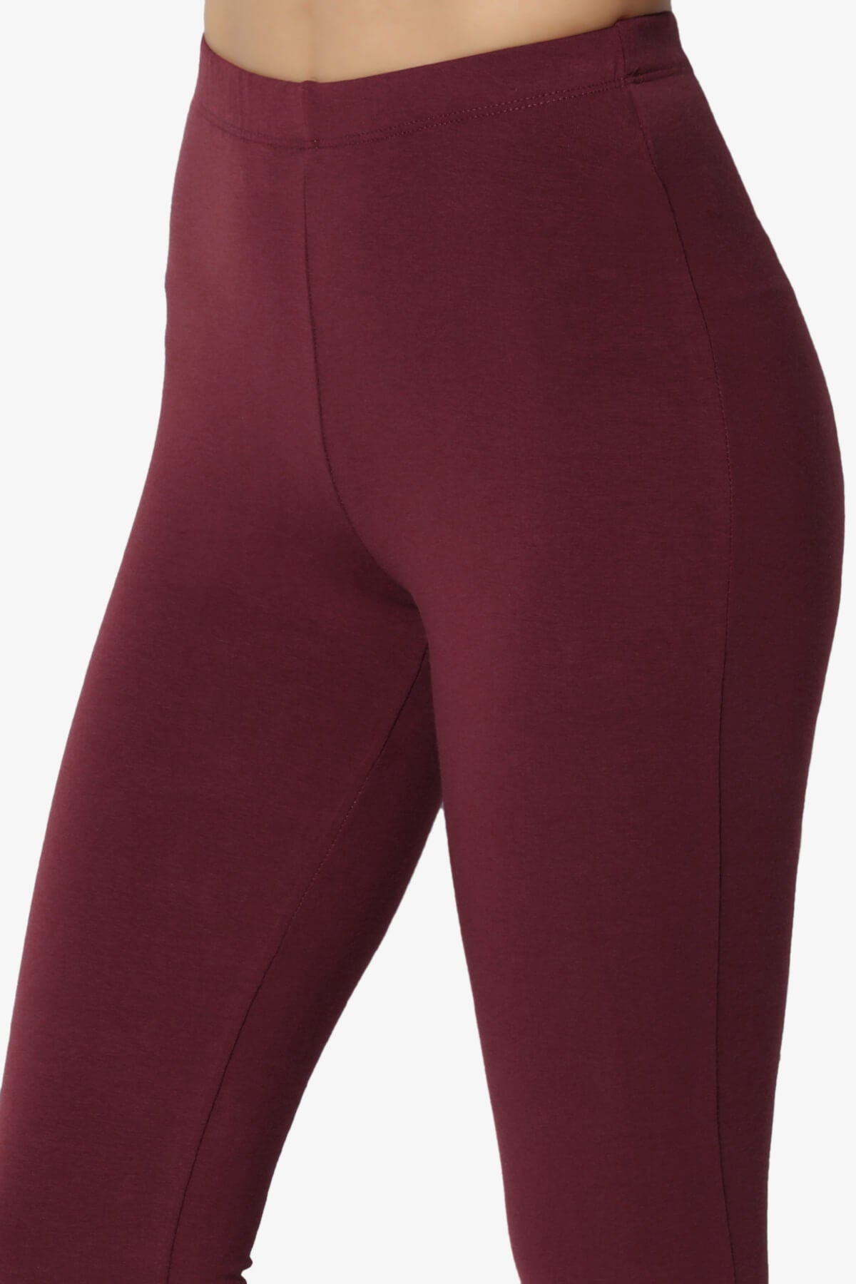 Ansley Luxe Cotton Capri Leggings DARK BURGUNDY_5