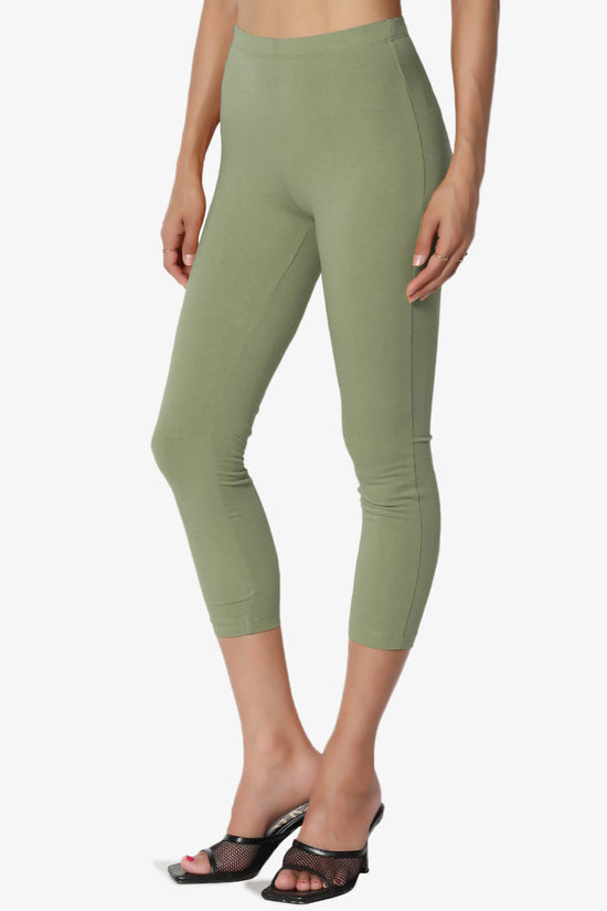 Load image into Gallery viewer, Ansley Luxe Cotton Capri Leggings DUSTY OLIVE_3
