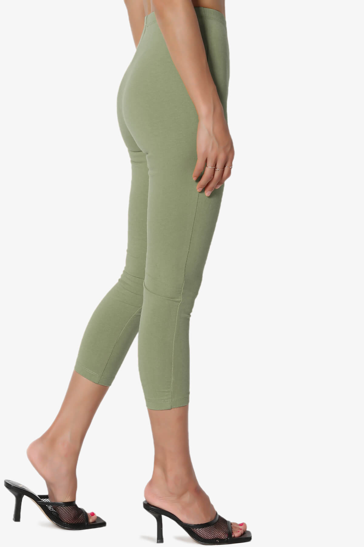 Load image into Gallery viewer, Ansley Luxe Cotton Capri Leggings DUSTY OLIVE_4
