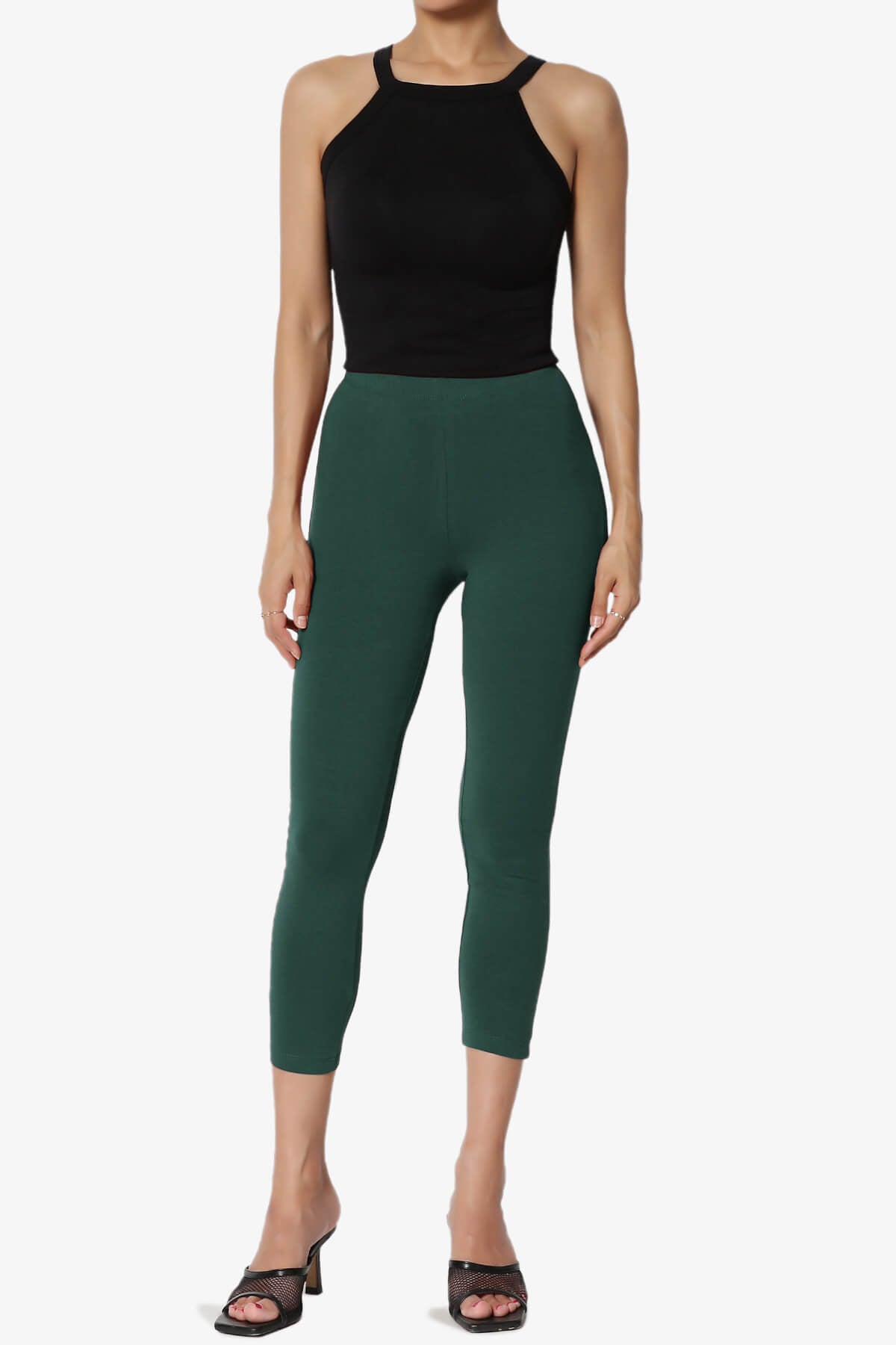 Load image into Gallery viewer, Ansley Luxe Cotton Capri Leggings HUNTER GREEN_6

