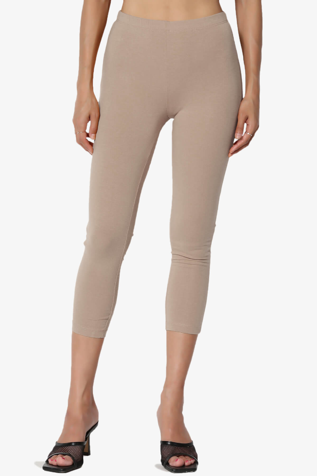Load image into Gallery viewer, Ansley Luxe Cotton Capri Leggings LIGHT MOCHA_1
