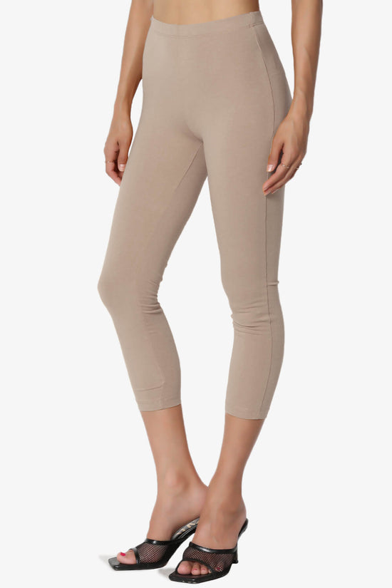 Load image into Gallery viewer, Ansley Luxe Cotton Capri Leggings LIGHT MOCHA_3
