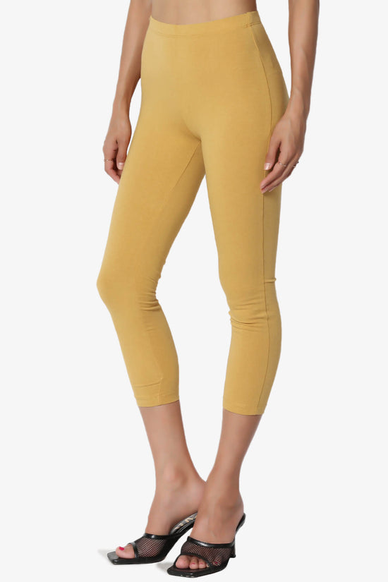 Load image into Gallery viewer, Ansley Luxe Cotton Capri Leggings LIGHT MUSTARD_3
