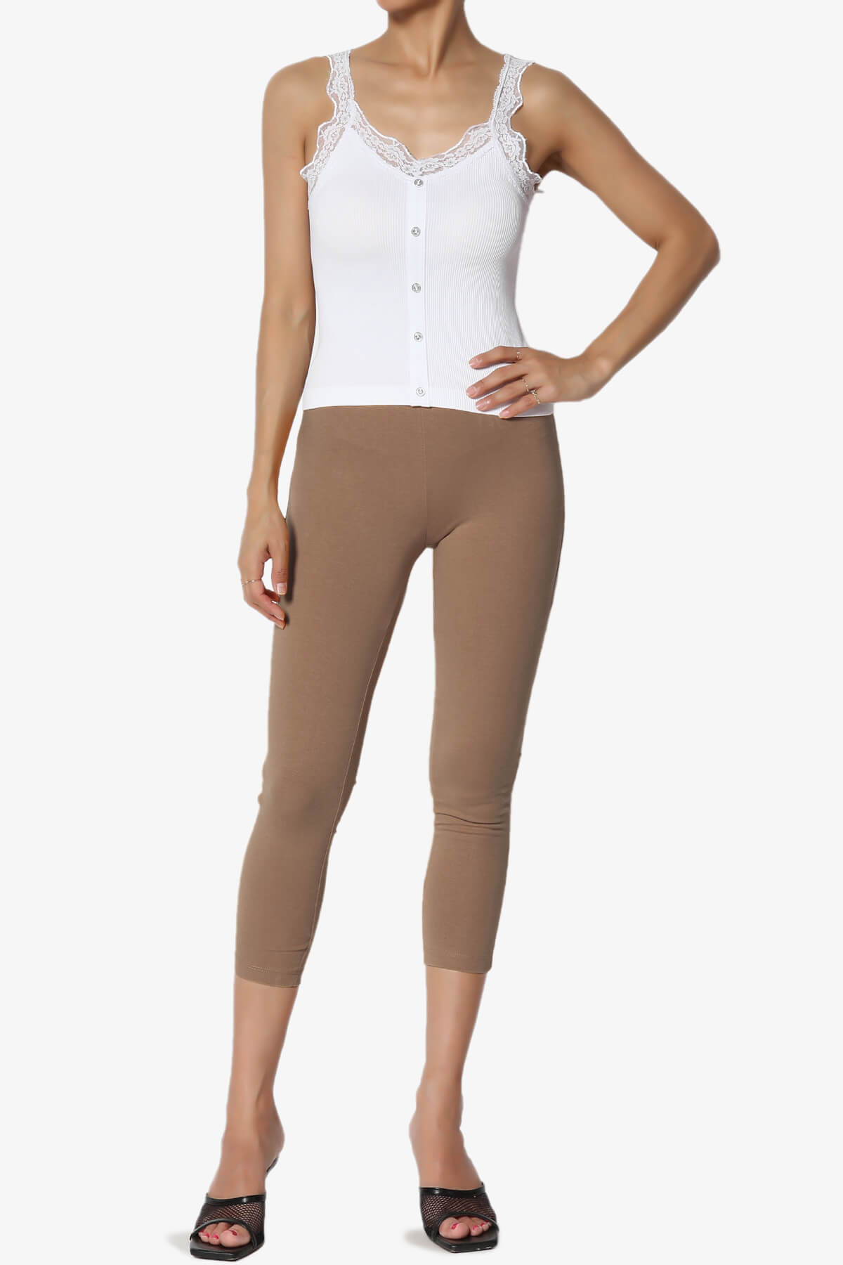 Load image into Gallery viewer, Ansley Luxe Cotton Capri Leggings MOCHA_6
