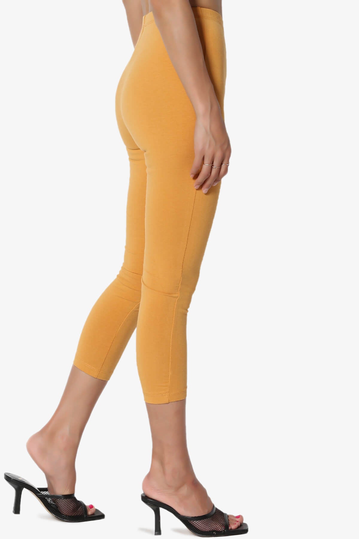 Load image into Gallery viewer, Ansley Luxe Cotton Capri Leggings MUSTARD_4
