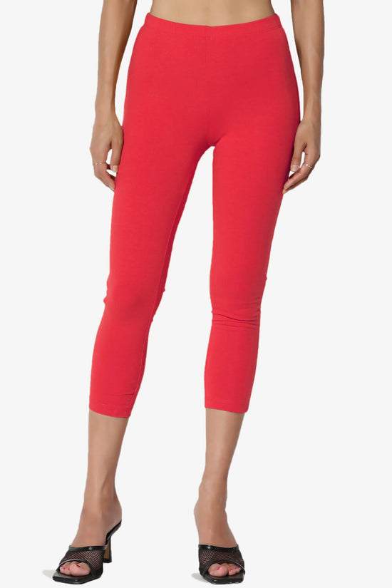 Ansley Luxe Cotton Capri Leggings RED_1