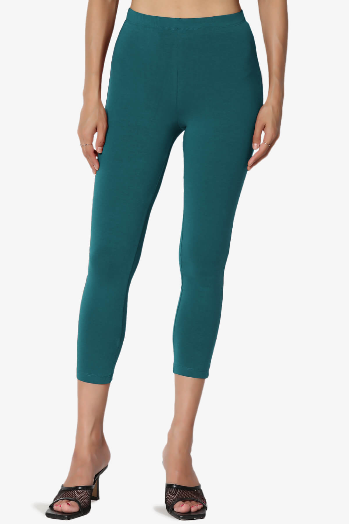 Load image into Gallery viewer, Ansley Luxe Cotton Capri Leggings TEAL_1
