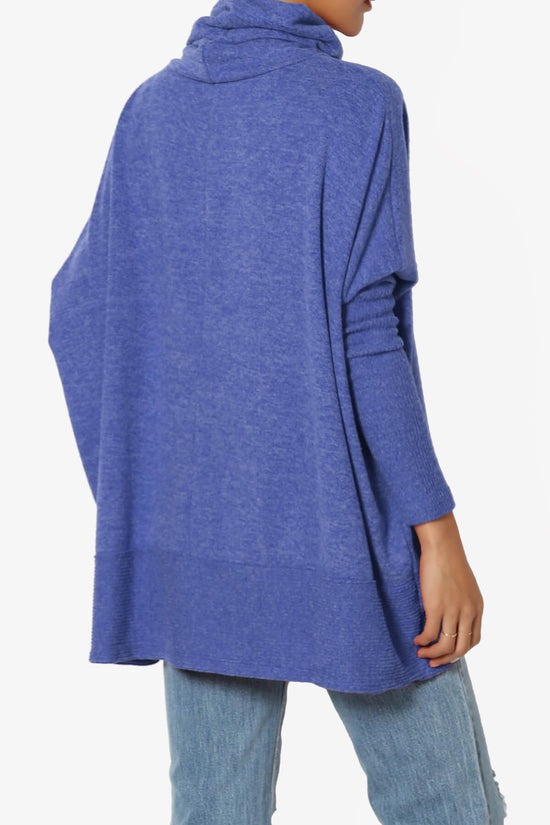 Barclay Cowl Neck Melange Knit Oversized Sweater BRIGHT BLUE_4