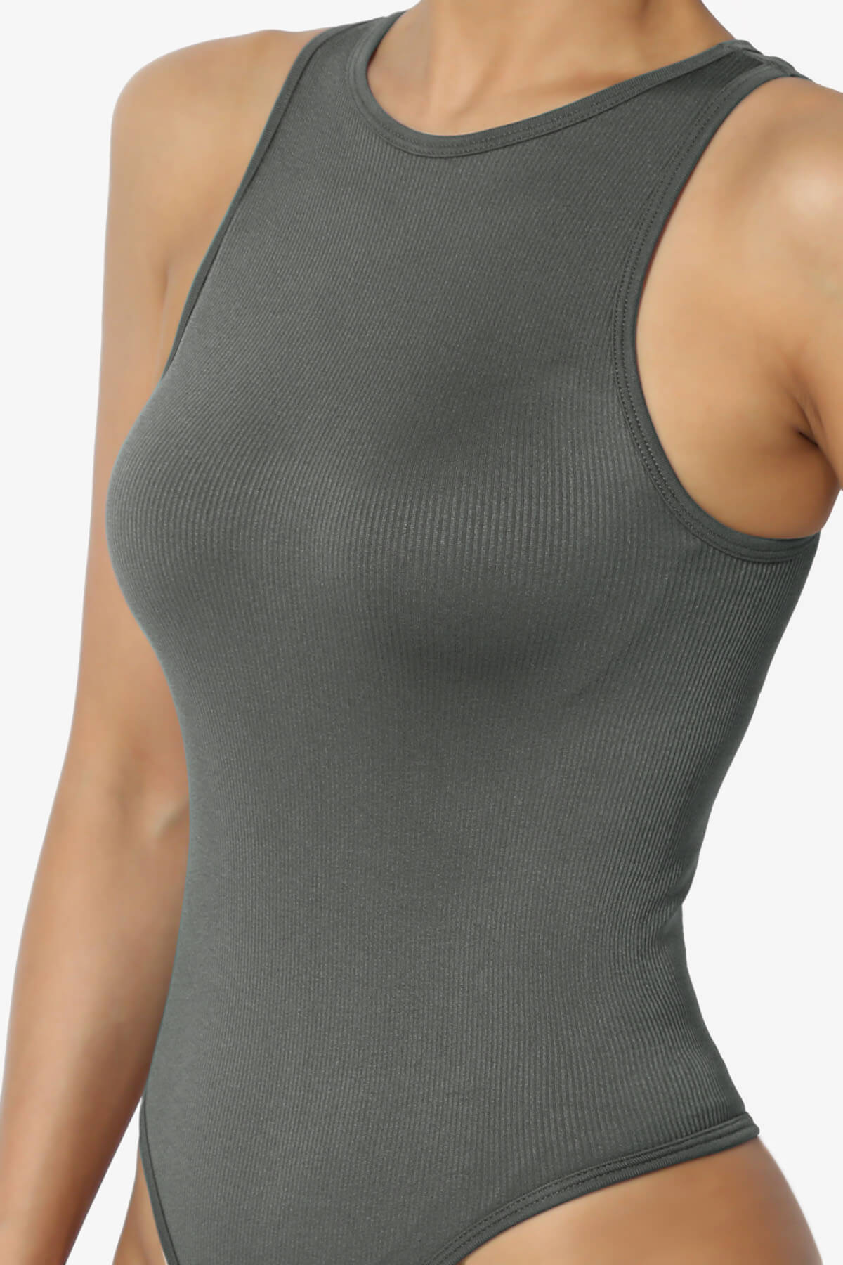 Women's Ribbed Seamless Thong Tank Bodysuit Sleeveless Leotard One-Piece  Top 