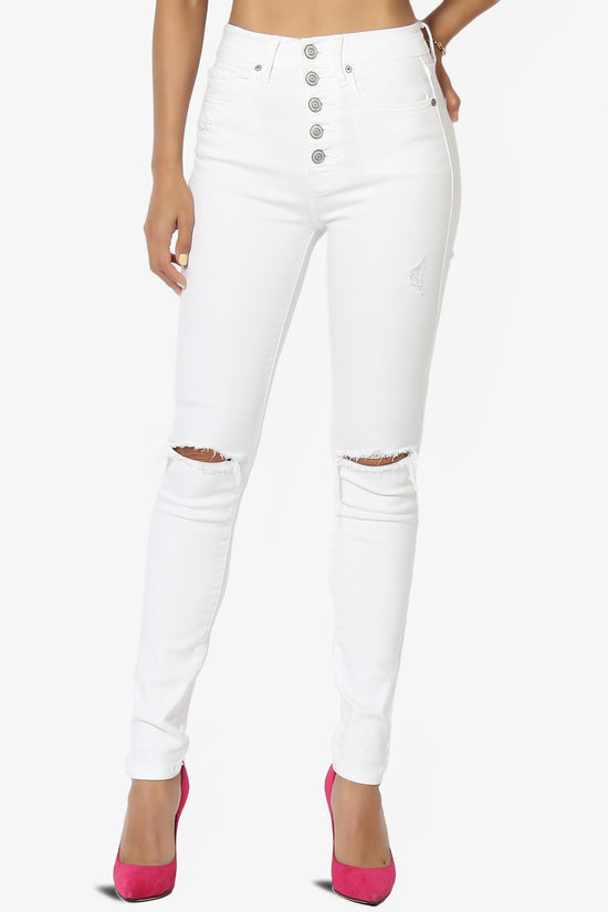 Bella Super High Rise Skinny Jeans in Phantom White WHITE_1