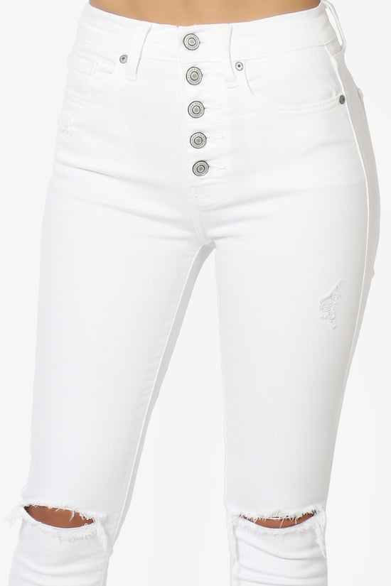 Bella Super High Rise Skinny Jeans in Phantom White WHITE_5
