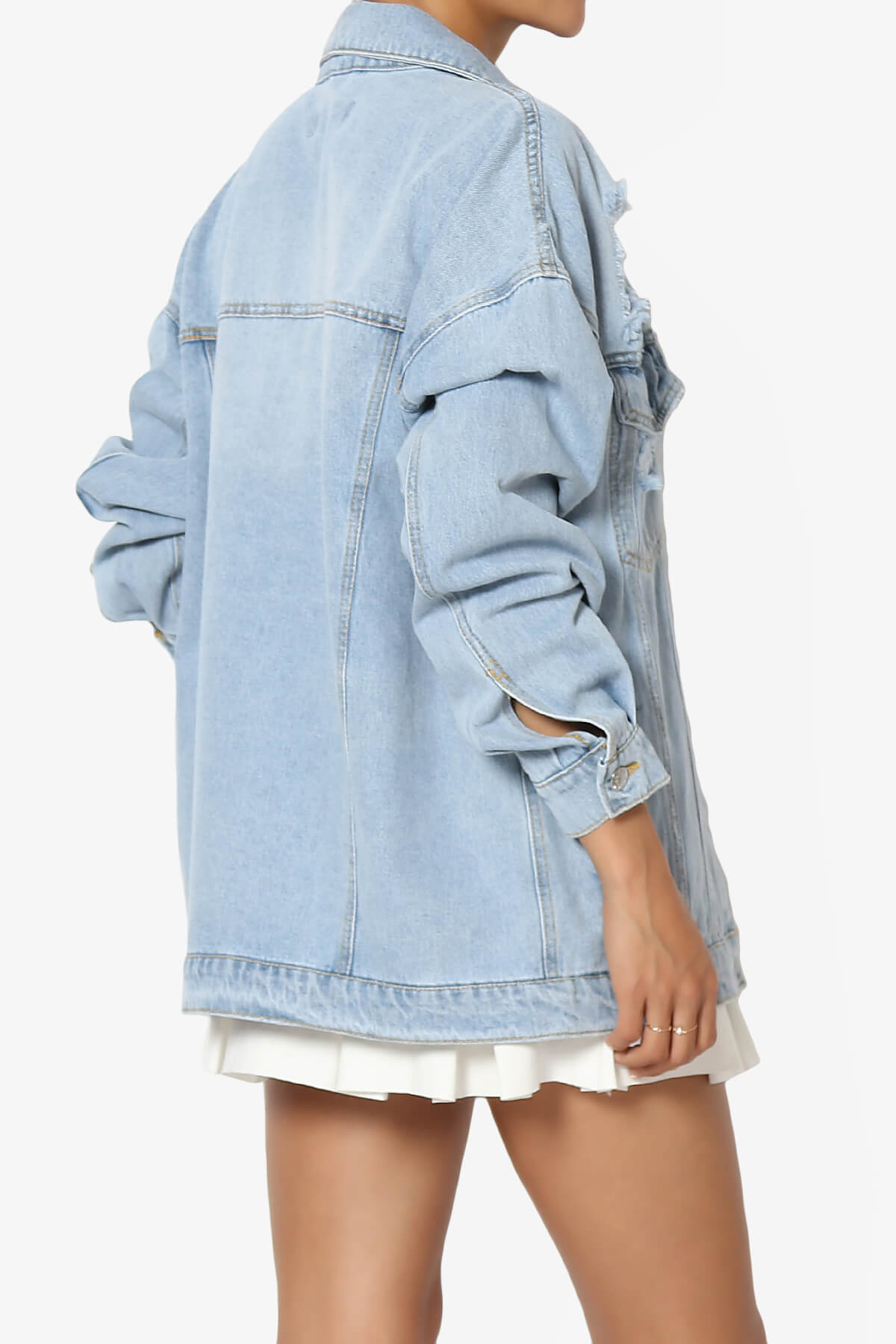 Blatant Boyfriend Denim Jacket LIGHT BLUE_4