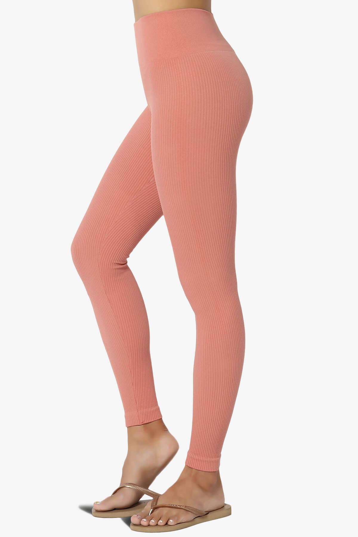 Load image into Gallery viewer, Blossoms Thermal Ribbed Seamless Leggings ASH ROSE_1
