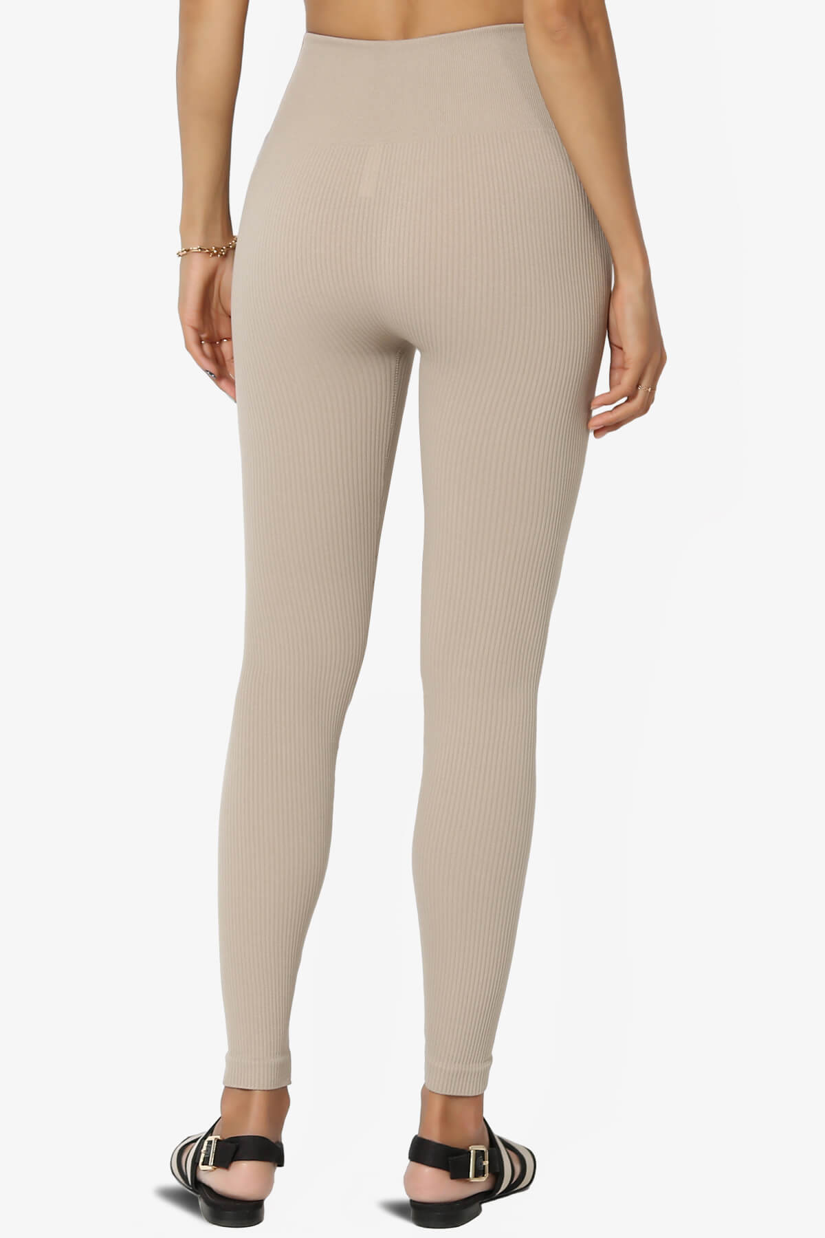 Load image into Gallery viewer, Blossoms Thermal Ribbed Seamless Leggings LIGHT MOCHA_2
