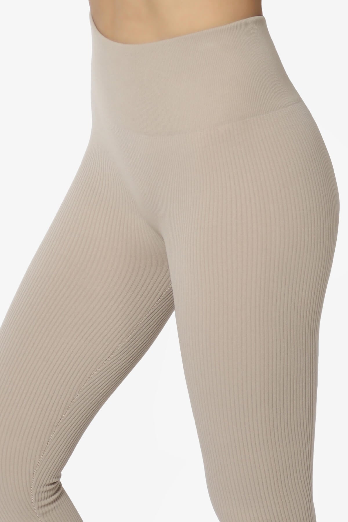 Load image into Gallery viewer, Blossoms Thermal Ribbed Seamless Leggings LIGHT MOCHA_5
