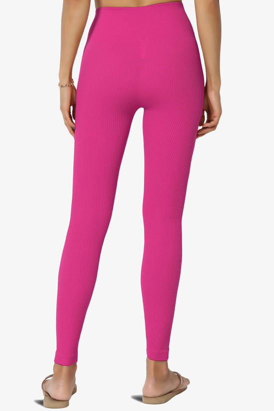 Load image into Gallery viewer, Blossoms Thermal Ribbed Seamless Leggings MAGENTA_2

