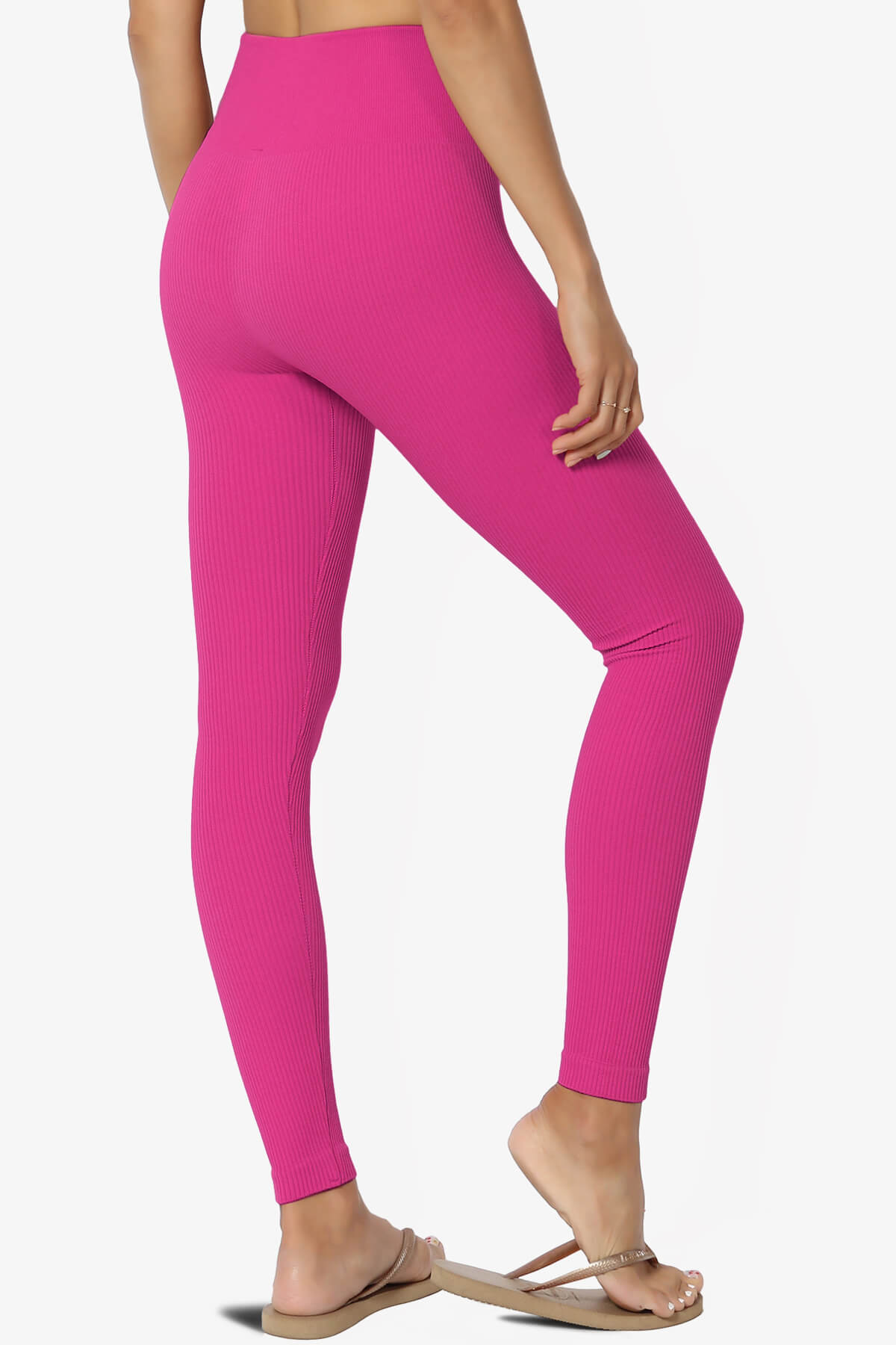 Load image into Gallery viewer, Blossoms Thermal Ribbed Seamless Leggings MAGENTA_4
