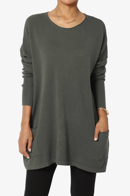 Load image into Gallery viewer, Brendi Super Soft Pocket Oversized Sweater ASH GREY_1
