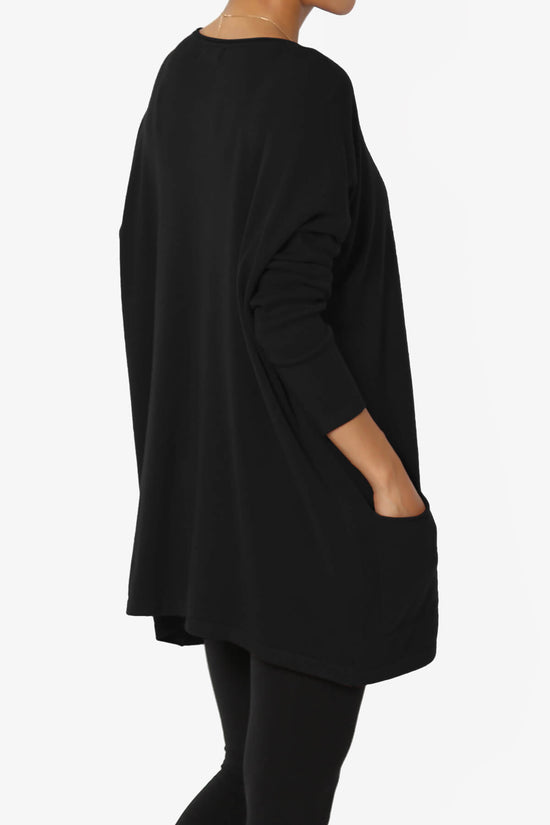 Brendi Super Soft Pocket Oversized Sweater BLACK_4