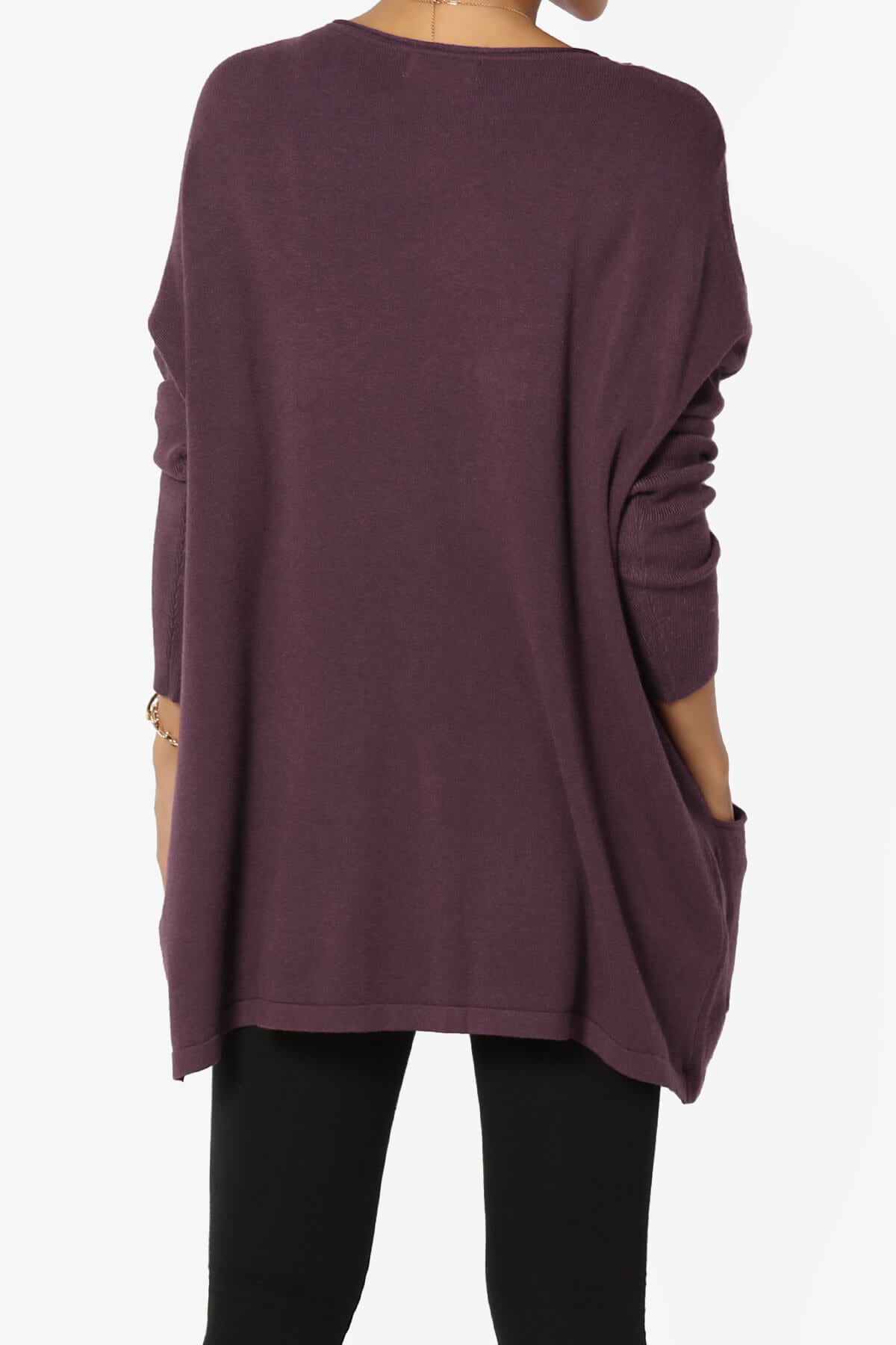 Load image into Gallery viewer, Brendi Super Soft Pocket Oversized Sweater DUSTY PLUM_2
