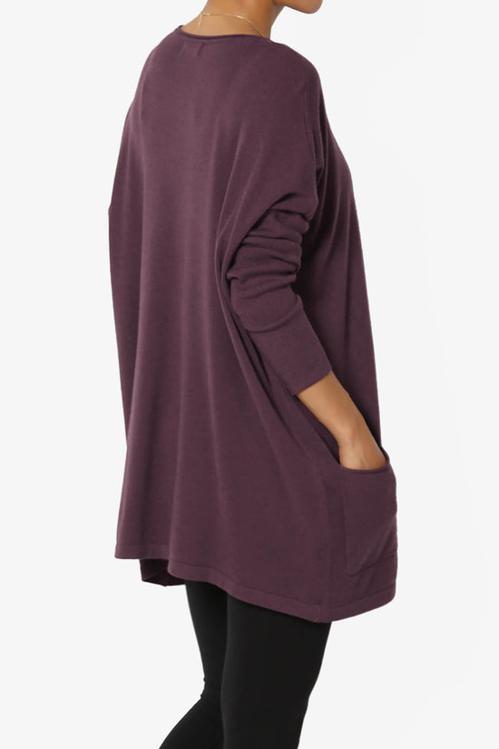 Load image into Gallery viewer, Brendi Super Soft Pocket Oversized Sweater DUSTY PLUM_4
