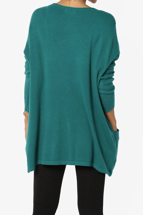 Load image into Gallery viewer, Brendi Super Soft Pocket Oversized Sweater TEAL_2
