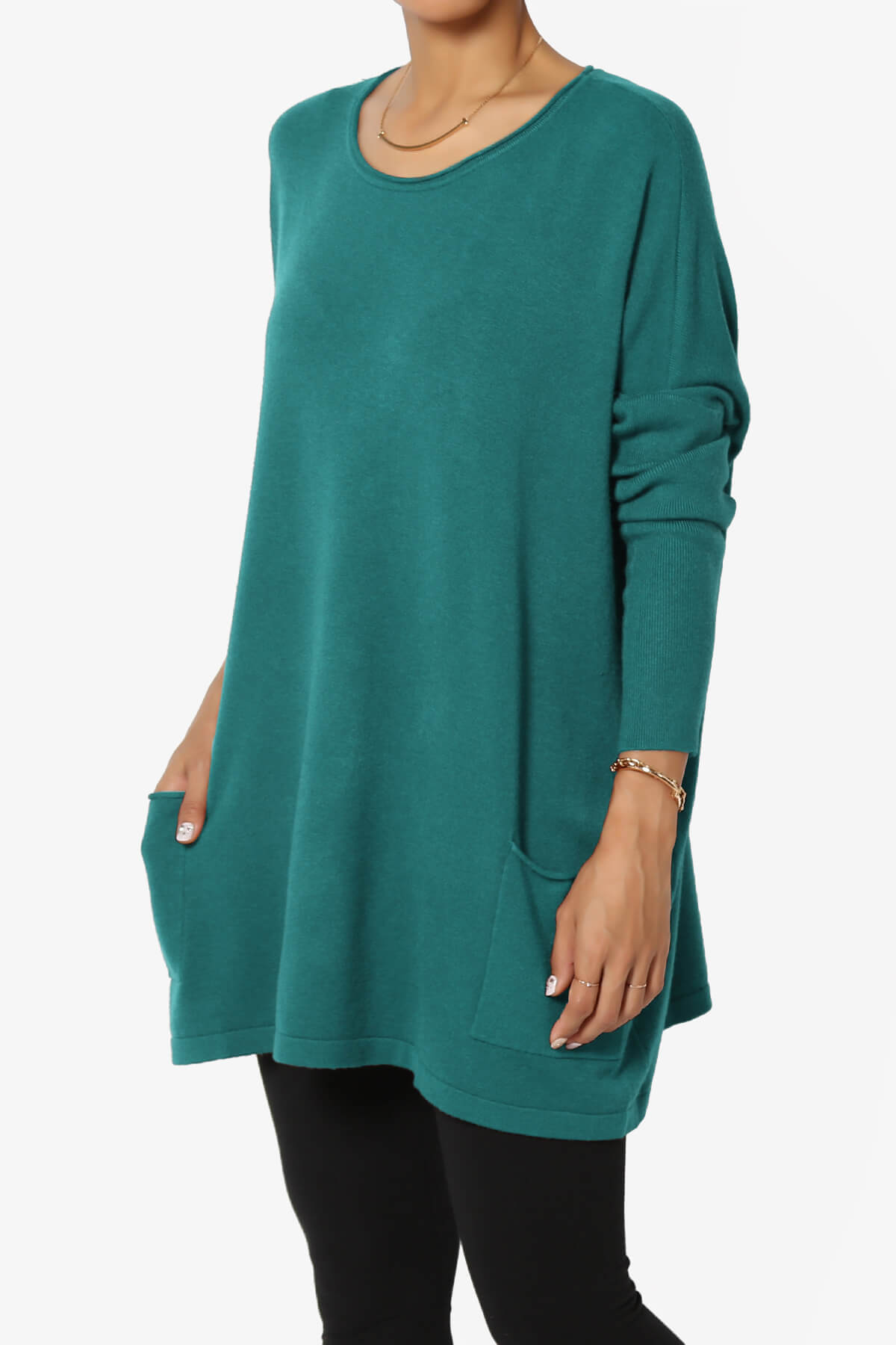Load image into Gallery viewer, Brendi Super Soft Pocket Oversized Sweater TEAL_3
