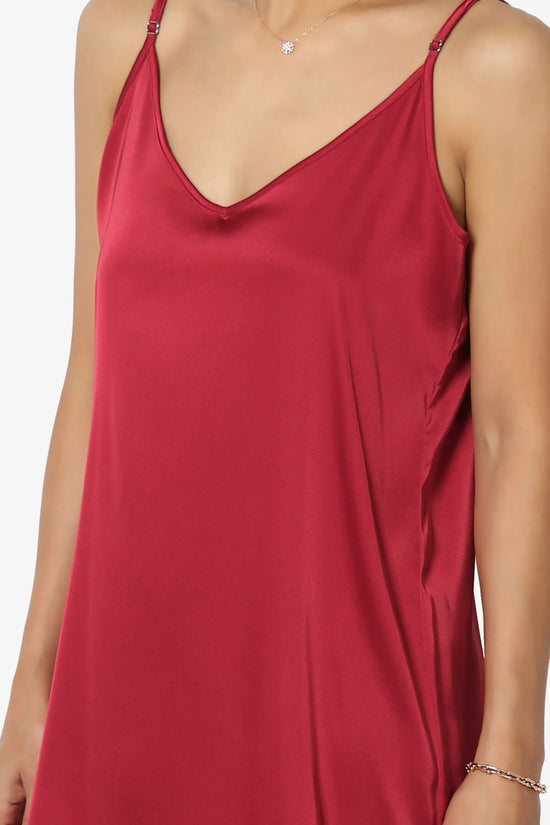Load image into Gallery viewer, Brodiee Stretch Satin Charmeuse Slip Dress BURGUNDY_5
