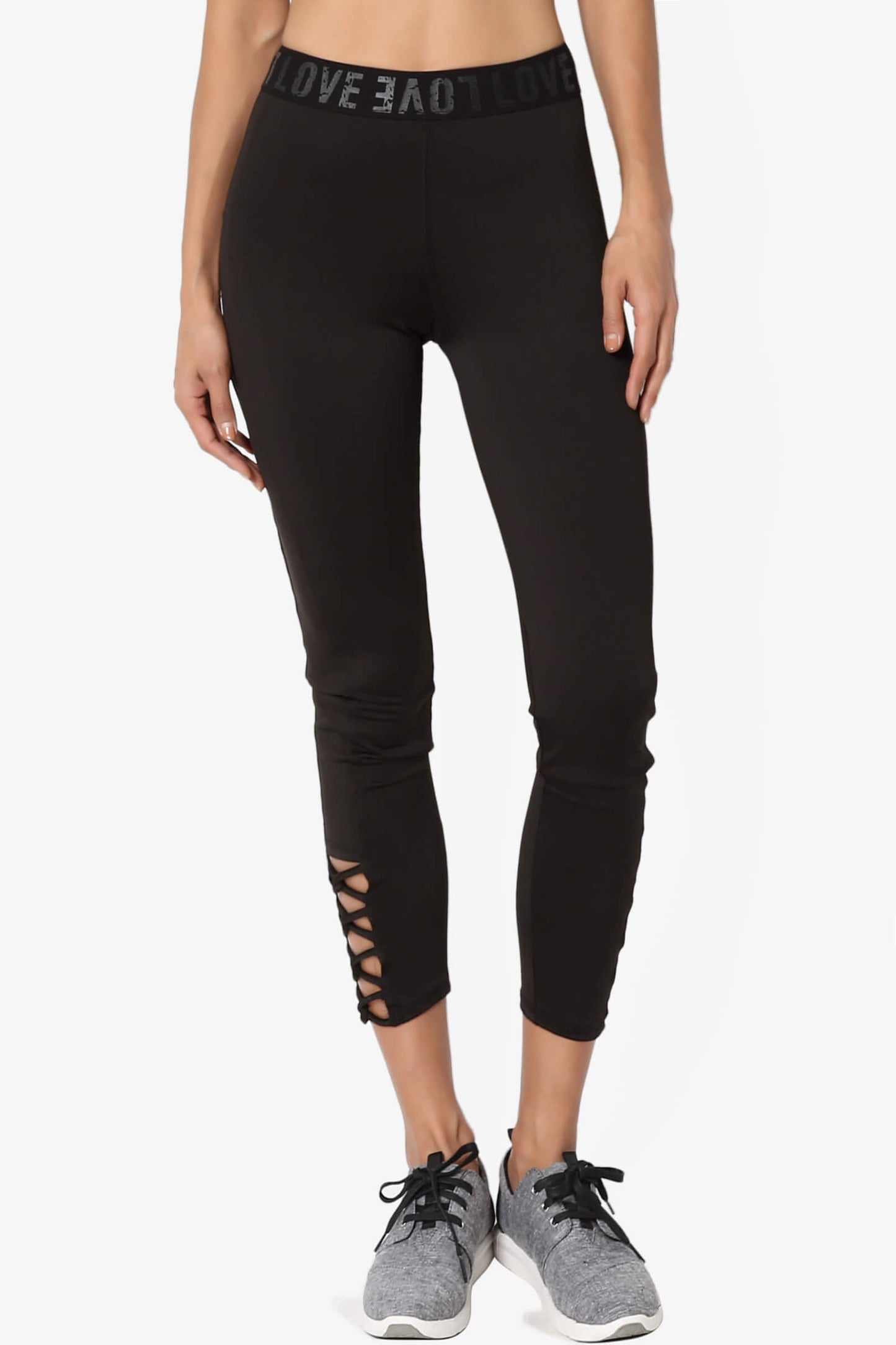 Load image into Gallery viewer, Reign Cutout Crop Yoga Leggings BLACK_1
