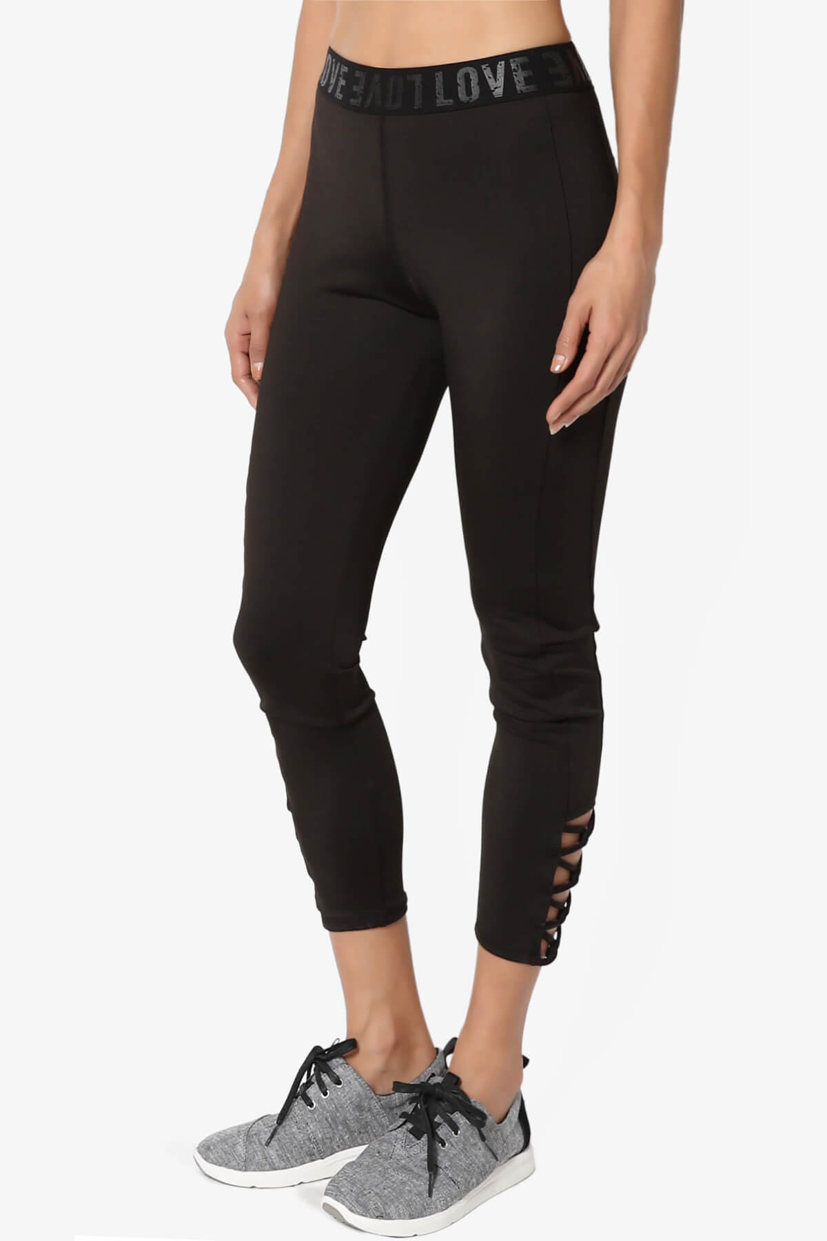 Load image into Gallery viewer, Reign Cutout Crop Yoga Leggings BLACK_3
