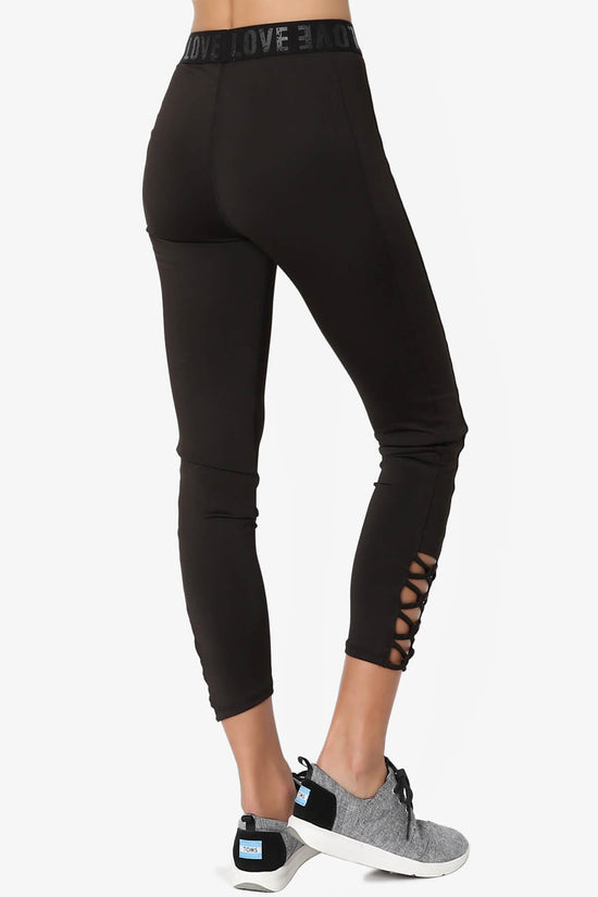 Load image into Gallery viewer, Reign Cutout Crop Yoga Leggings BLACK_4
