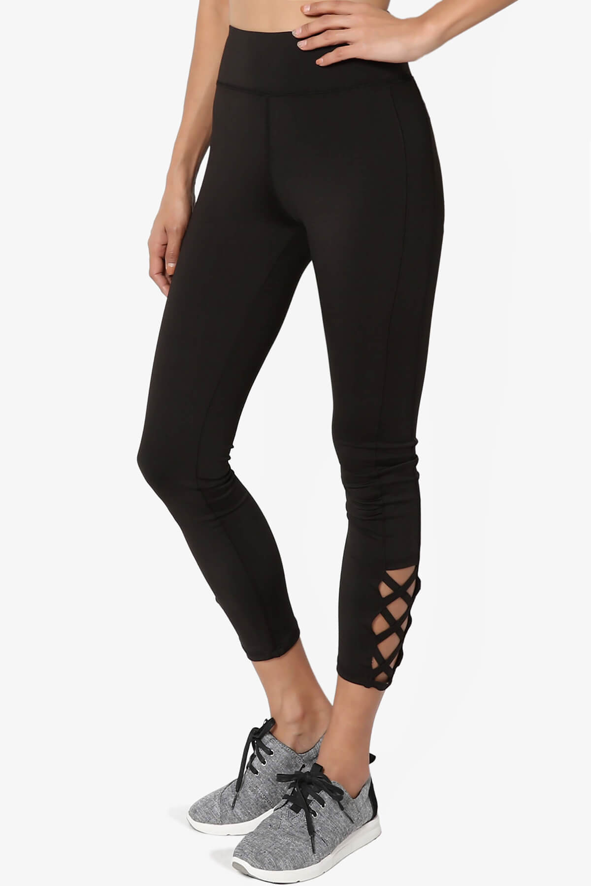 Load image into Gallery viewer, Levy Cutout Crop Yoga Sport Leggings BLACK_3
