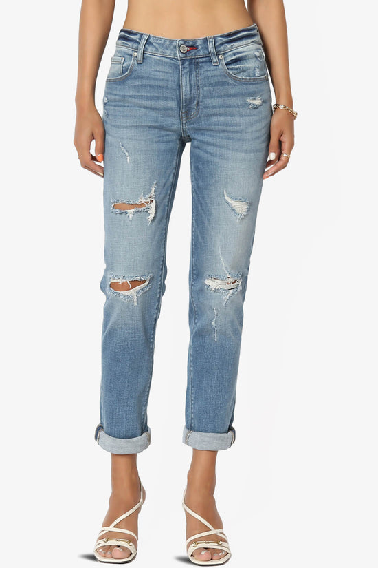 Load image into Gallery viewer, Caitlin Distressed Boyfriend Jeans
