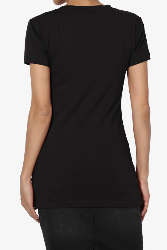 Load image into Gallery viewer, Candela V-Neck Short Sleeve T-Shirts BLACK_2
