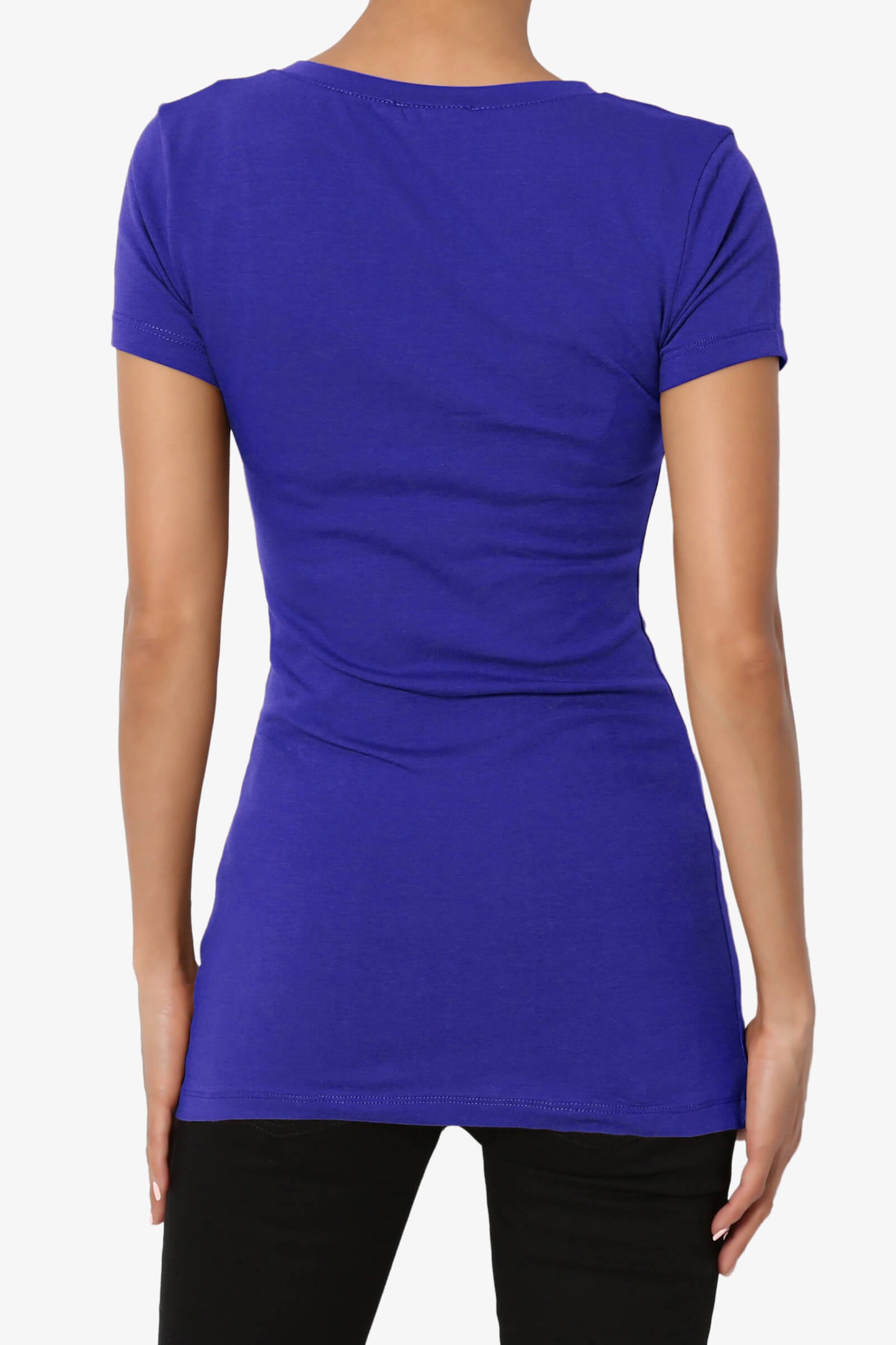 Load image into Gallery viewer, Candela V-Neck Short Sleeve T-Shirts BRIGHT BLUE_2
