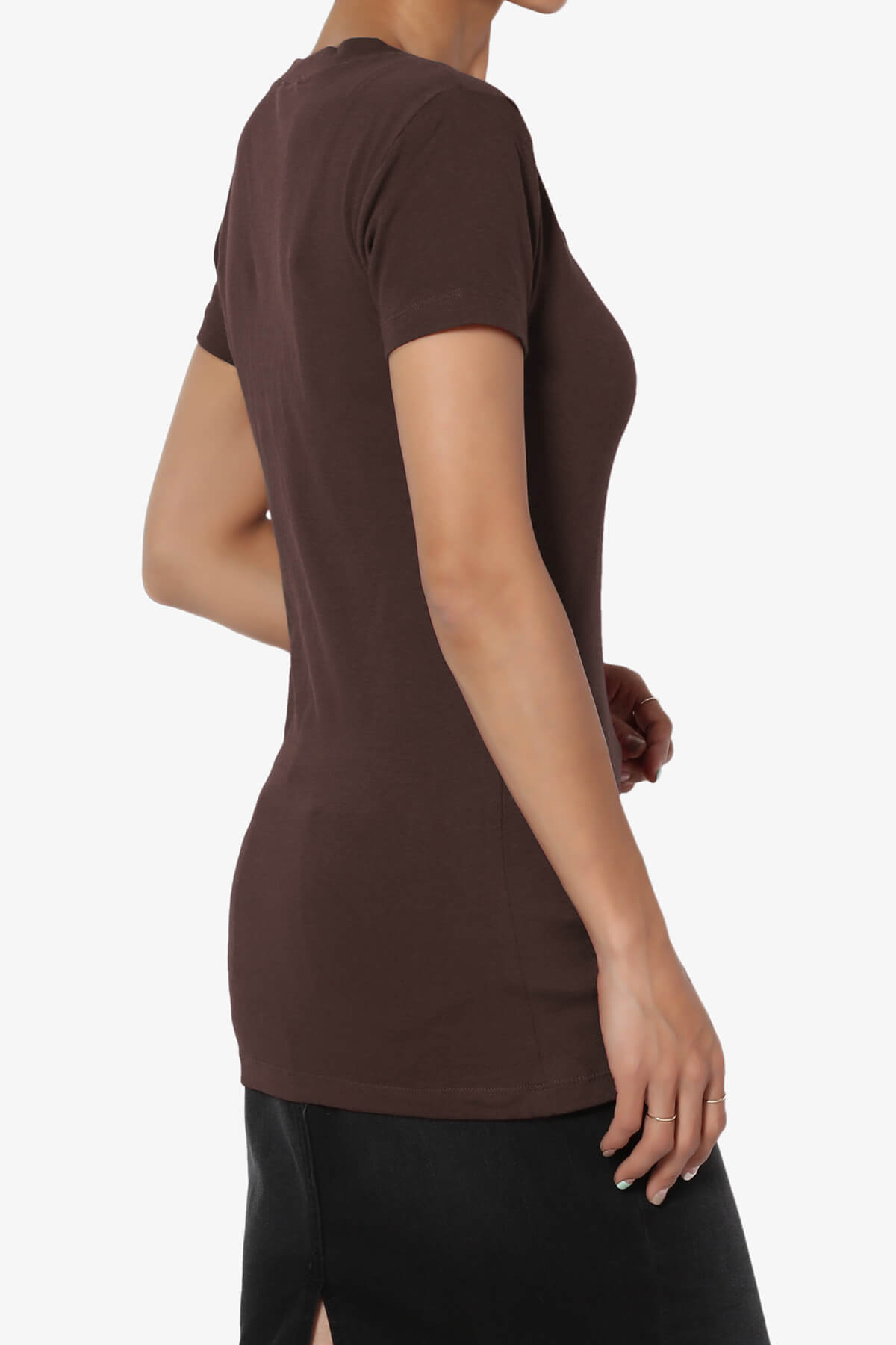 Load image into Gallery viewer, Candela V-Neck Short Sleeve T-Shirts BROWN_4
