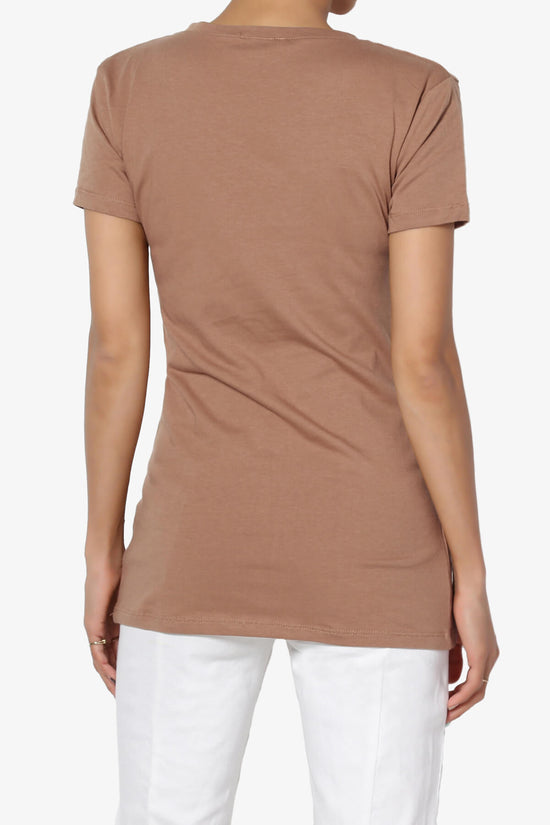 Load image into Gallery viewer, Candela V-Neck Short Sleeve T-Shirts COCOA_2
