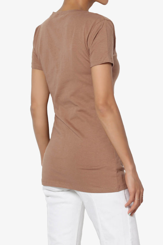 Load image into Gallery viewer, Candela V-Neck Short Sleeve T-Shirts COCOA_4
