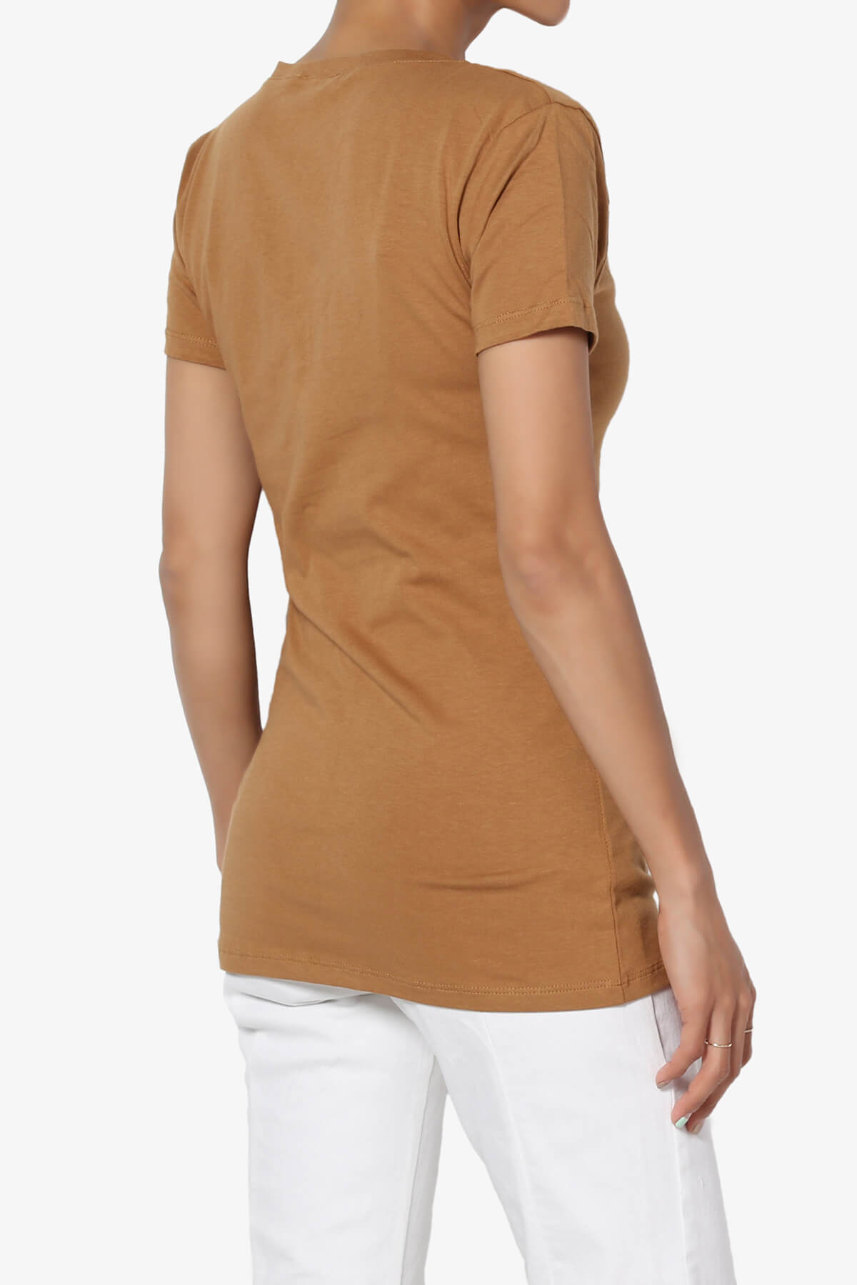 Load image into Gallery viewer, Candela V-Neck Short Sleeve T-Shirts COFFEE_4
